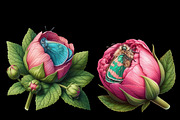 Sleeping Animals in Flowers, an Illustration by Designworld (Thumbnail 4 of 5)