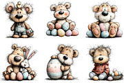 Whimsical Easter Teddy Bear Clipart, an Illustration by Sublimation Artist (Thumbnail 3 of 7)