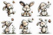 Whimsical Bunny with Butterfly Clipa, an Illustration by Libby Wishes (Thumbnail 3 of 6)