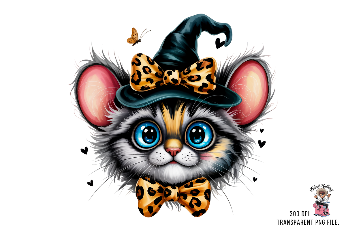 Mouse with Witch Hat PNG Bundle, a Graphic by Clipart Bloom (Photo 5 of 11)