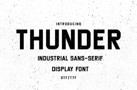 Thunder - Industrial Typeface, a Sans Serif Font by HipFonts