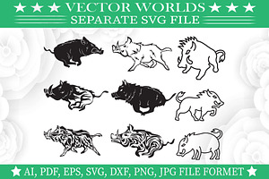 The Boar Symbol SVG, The Boar SVG, an Object Graphic by VectorWorlds