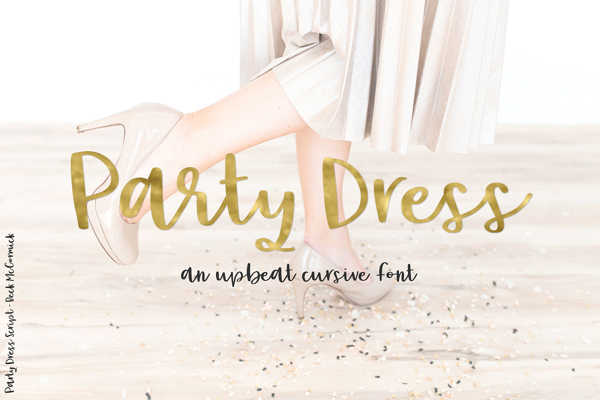 Party Dress Script, a Script Font by Beck McCormick (Photo 1 of 8)