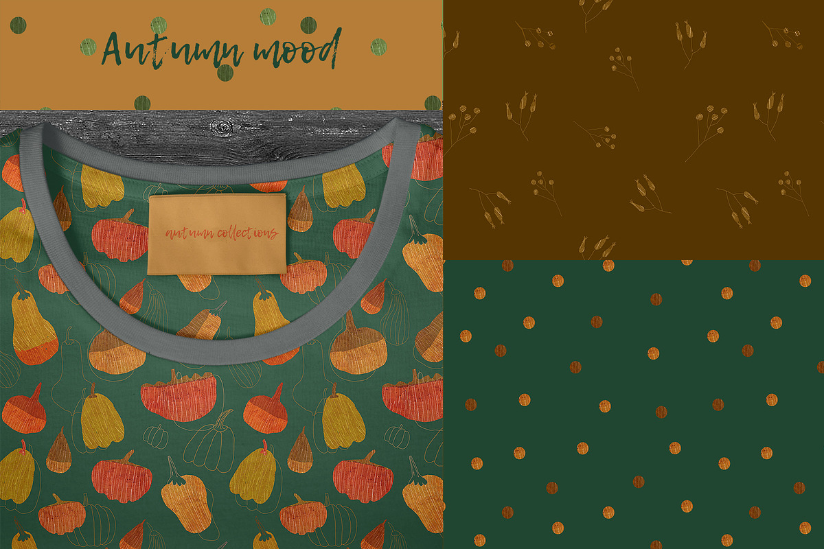 pumpkin watercolor pattern, a Pattern Graphic by watercolor kamill (Photo 3 of 11)