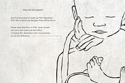 Newborn Line Art Clipart, a Person Illustration by natalisart (Thumbnail 3 of 10)