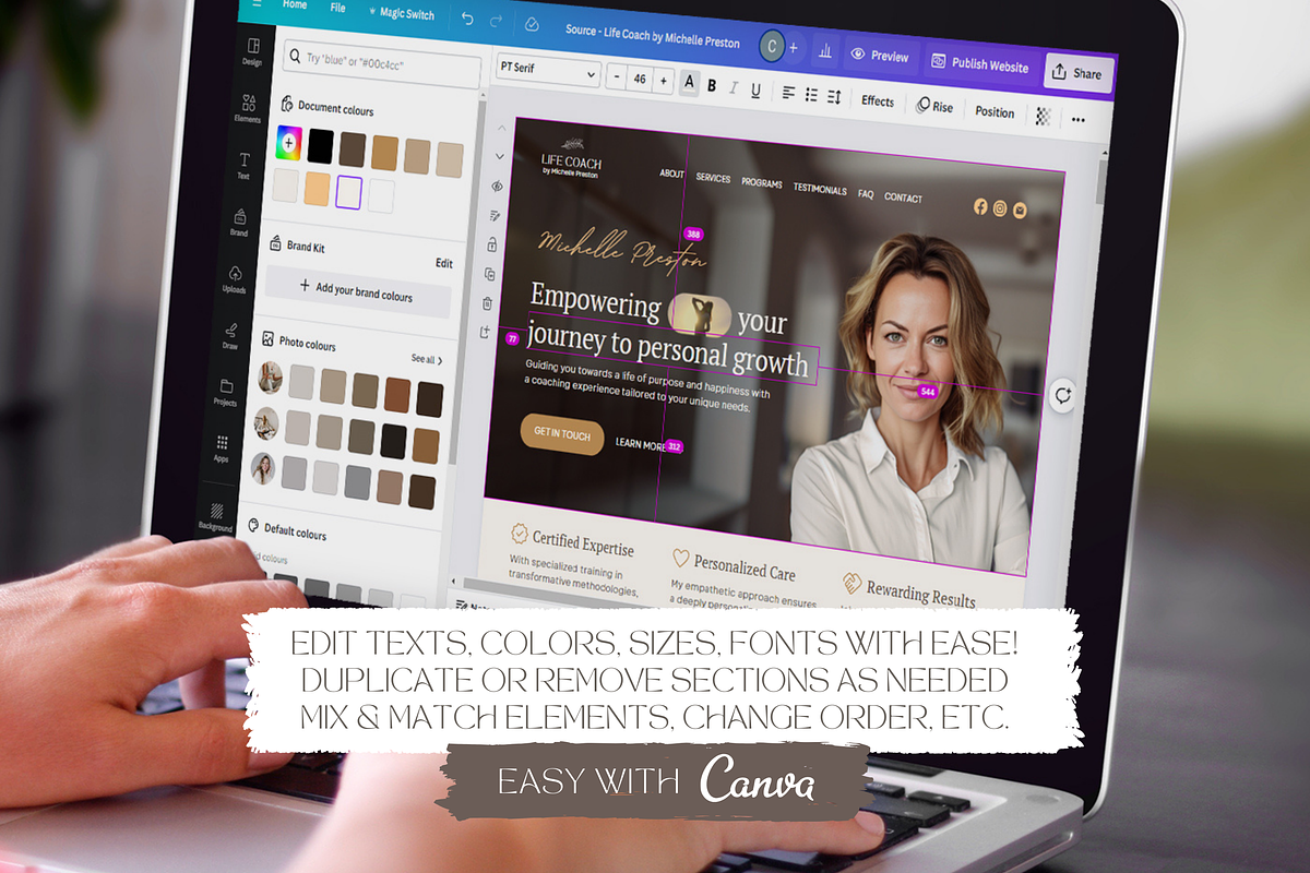 Life Coach Website Template Canva, a Landing Page Template by vectorocean (Photo 8 of 11)