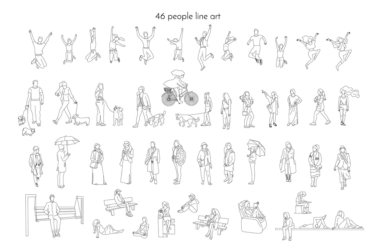 Many People Vector Illustrations, an Object Graphic by Rose Design