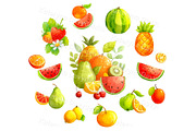 Watercolor Fruit PNG Clipart Set, a Food Illustration by Bubert Art (Thumbnail 1 of 5)