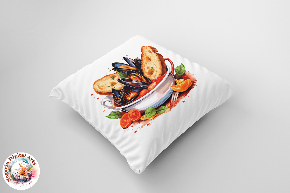 Watercolor Seafood Clipart, an Object Graphic by Negarin Digital Art (Photo 6 of 9)