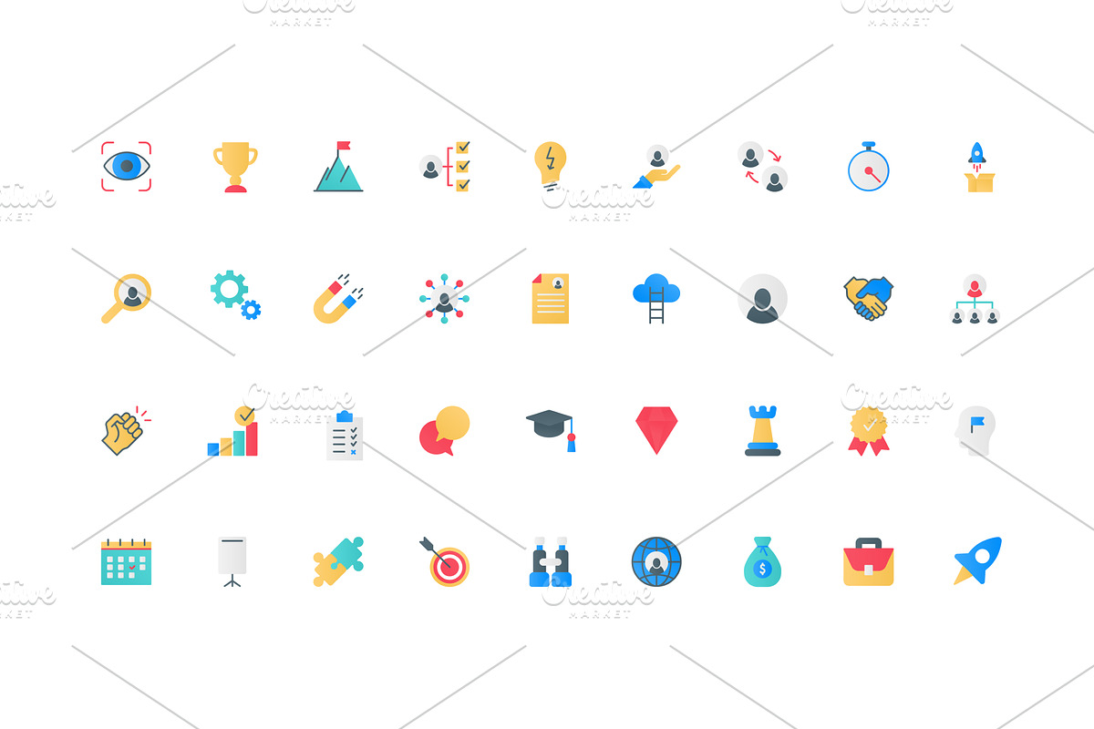 Motivation ambition corporate icons, an Object Illustration by Lemberg Vector