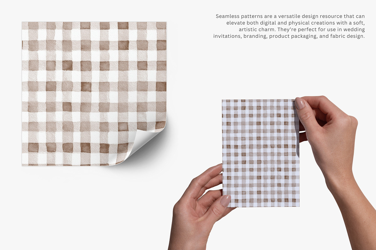 brown gingham seamless pattern, a Pattern Graphic by Pink Studio Art (Photo 3 of 5)