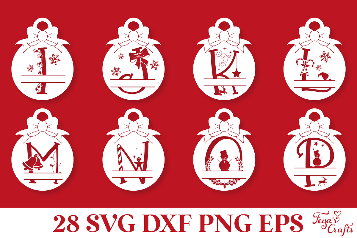 Round Christmas Monogram Vector Pack, an Illustration by Anastasia Feya (Photo 6 of 9)