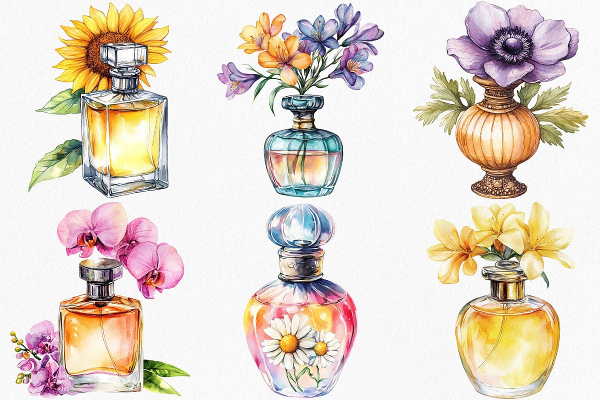 Perfume Scents with flowers Clipart, an Illustration by Canvas Craft (Photo 4 of 8)