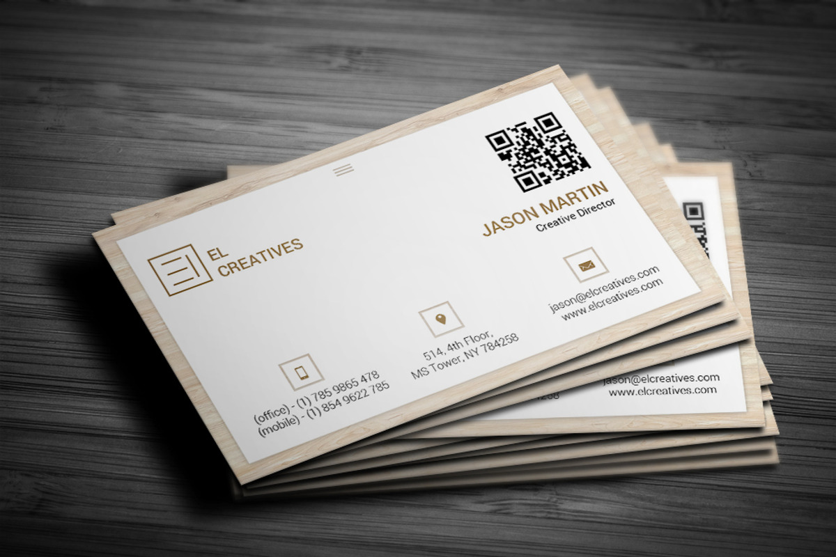 Clean Wooden Business Card, a Business Card Template by bouncy (Photo 2 of 4)