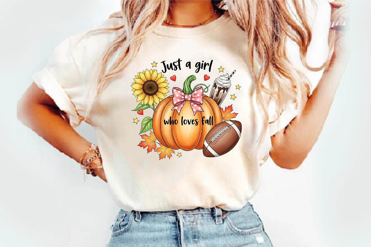 Just a Girl Who Loves Fall Png, an Illustration by Watercolor design (Photo 2 of 3)