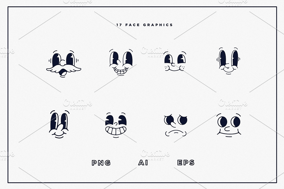 Retro Mascot Parts | Faces & Limbs, an Illustration by GRPXSTORE (Photo 2 of 4)