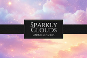 Sparkly Dreamy Cloud Digital Paper, a Background Graphic by Business Chic (Thumbnail 5 of 6)