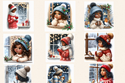 WHIMSICAL WINDOWSILL GIRL CLIPART, a Person Illustration by Daring Digies (Thumbnail 3 of 7)