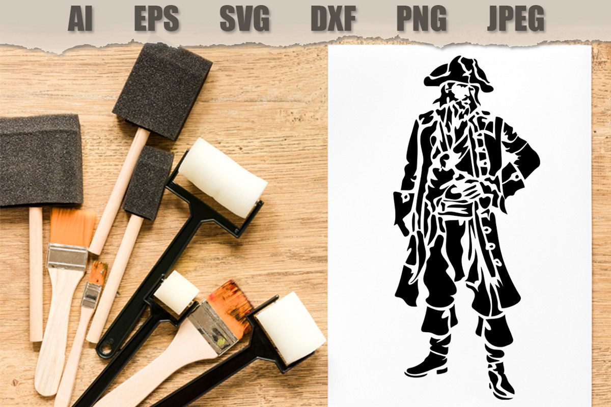 Stencils Pirate Captain, a Person Illustration by MARYCRAFTIRIA (Photo 2 of 3)