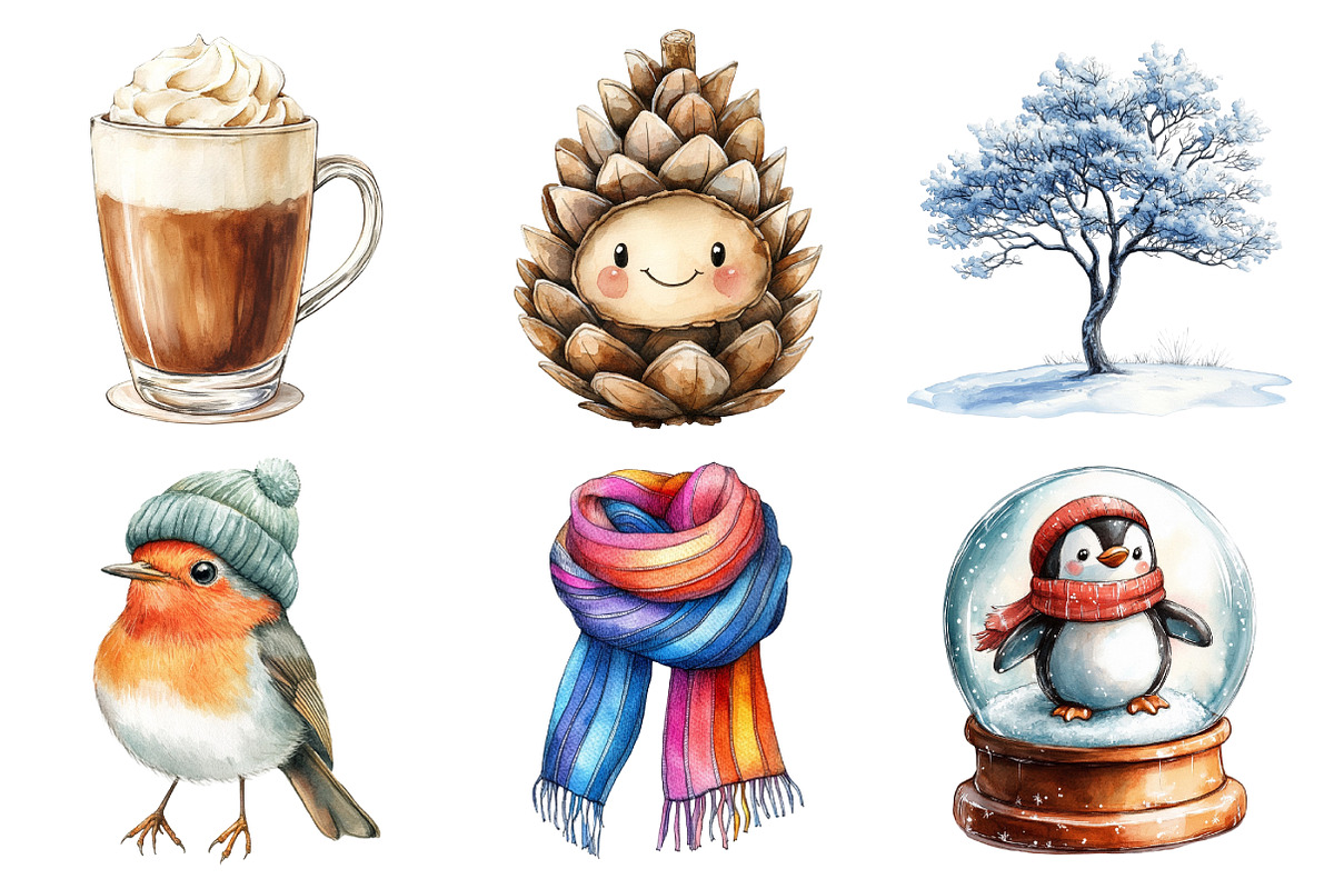 Cute Winter Clipart, an Illustration by Daily.Designs (Photo 4 of 5)
