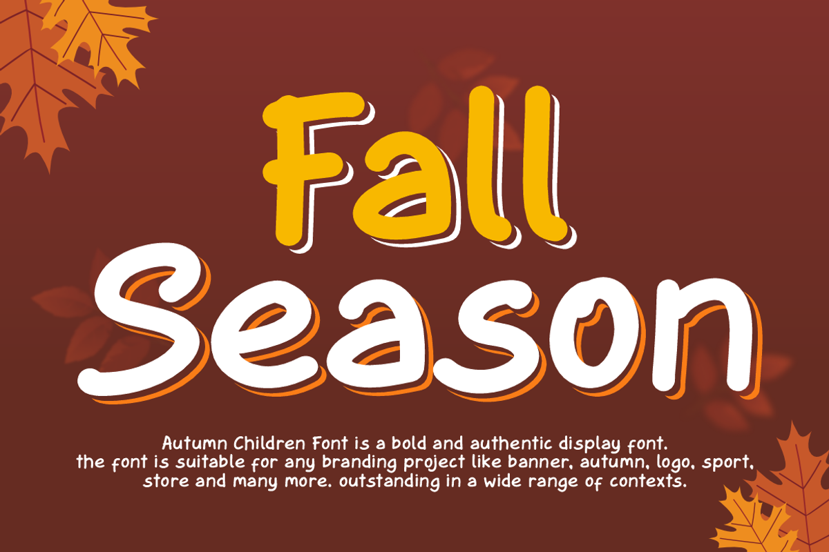 Autumn Children - Display Font, a Handwritten Font by QR Design Studio (Photo 2 of 10)