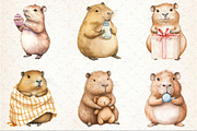 Cute Capybara Nursery Clipart, an Illustration by Rose Art (Thumbnail 2 of 4)