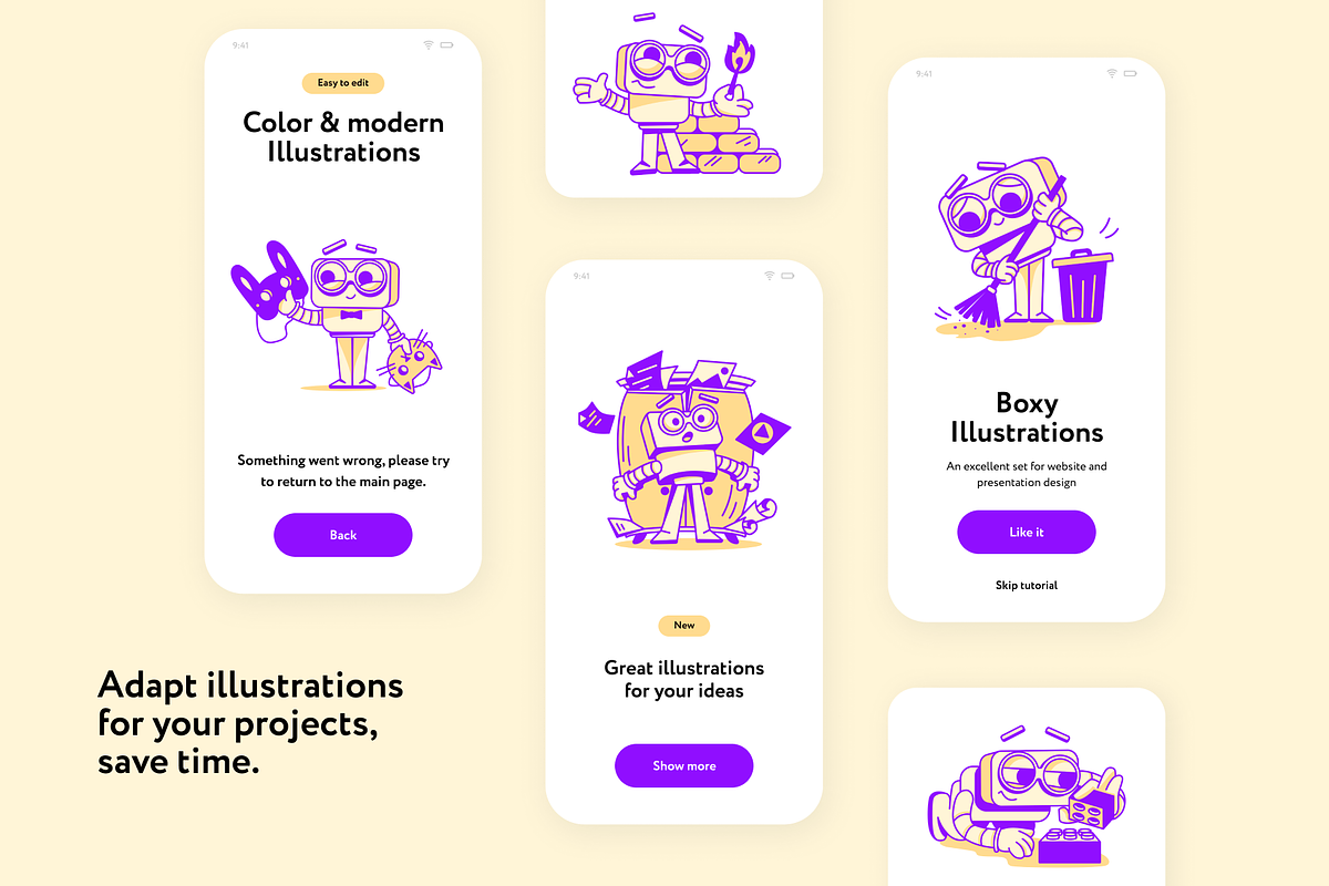 Boxy Robos Assistant Illustrations, a Technology Illustration by Welovegraphics (Photo 3 of 7)