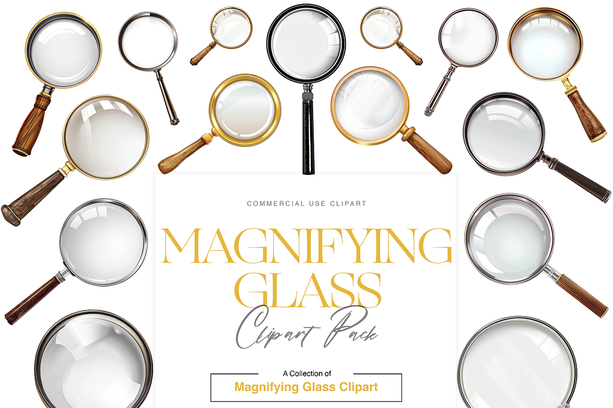 Magnifying Glass Clipart, Lens PNG, an Object Illustration by BrushstrokeArtGB (Photo 1 of 9)
