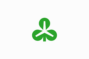 Shamrock Windmill Logo Nature Green, a Branding & Logo Template by Signatoro