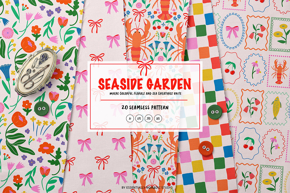 Seaside Garden Summer Patterns, a Pattern Graphic by Essentially Nomadic (Photo 1 of 11)