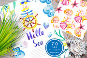 Hello SEA - watercolor collection, an Illustration by Kseniya_design (Thumbnail 1 of 11)