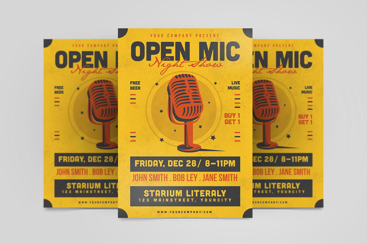 Modern Open Mic Night Show Flyer, a Flyer Template by Tokosatsu (Photo 4 of 4)