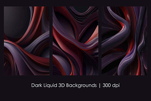 Dark Liquid 3D Backgrounds, a Decorative Illustration by StockVerse Creative