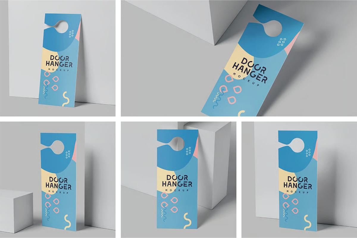 Door Hanger Mockup Templates, an Advertising Mockup by megostudi0 (Photo 1 of 7)