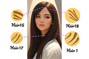 25 Hair Brushes For Photoshop, a Brush Add-On by Velo Graphic Studio (Thumbnail 2 of 10)