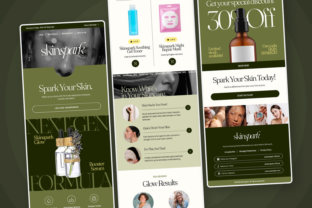 Skinspark Cosmetic Promo Email News, an UI Kit Template by productype1 (Photo 4 of 5)