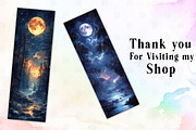 Fantasy Night Forest Bookmark, an Illustration by Watercolor design (Thumbnail 2 of 3)