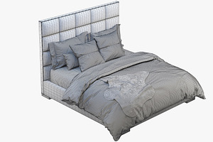 Minviso Headboard Bed 3d Model