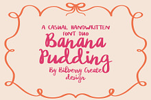 Banana Pudding handwritten font duo