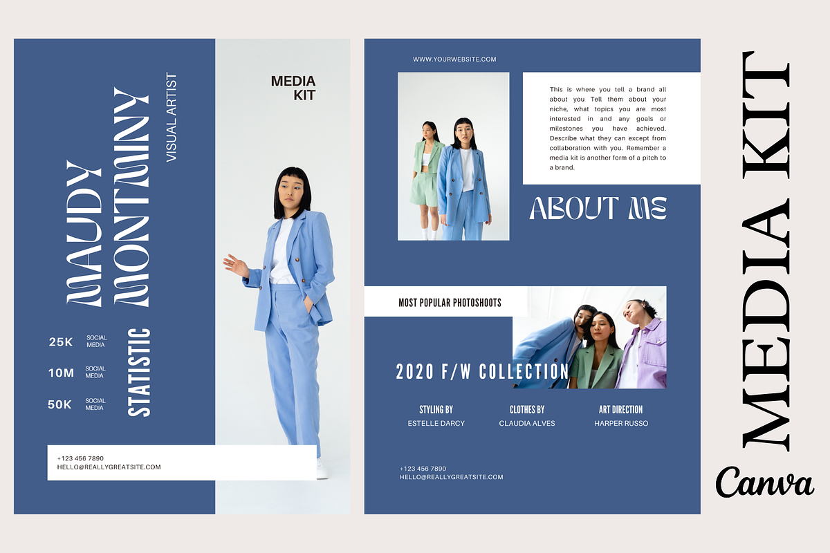 2 Page Elegant Influencer Media Kit, a Social Media Template by Daily Creative (Photo 1 of 4)
