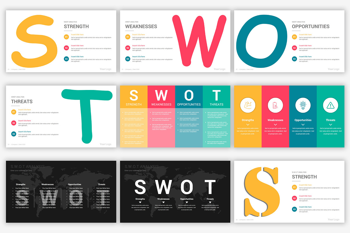 Swot analysis Google Slides Diagrams, a Presentation Template by SlideOne