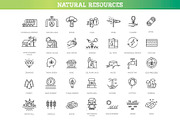 Set of Natural Resources icons, an Outline Icon by Tettygreen (Thumbnail 1 of 2)
