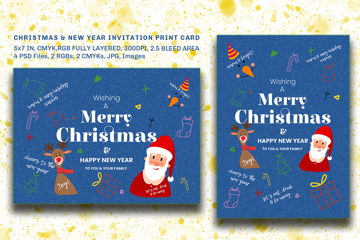 Christmas & New Year Greeting cards, an Invitation Template by designerzDukan (Photo 1 of 2)