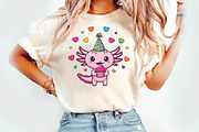 Cute Axolotl Png, an Illustration by Watercolor design (Thumbnail 2 of 3)