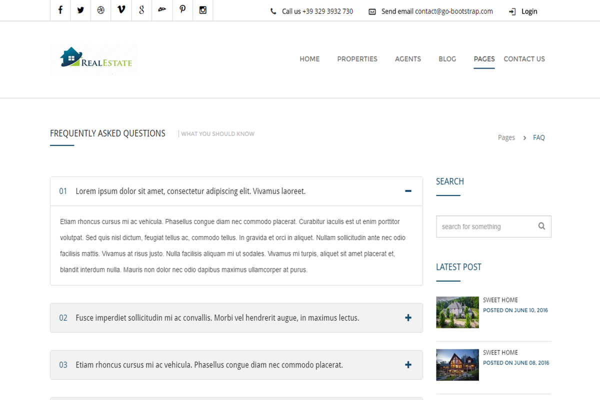 Real Estate Responsive Template, a Bootstrap Template by auroraruggieri (Photo 10 of 12)