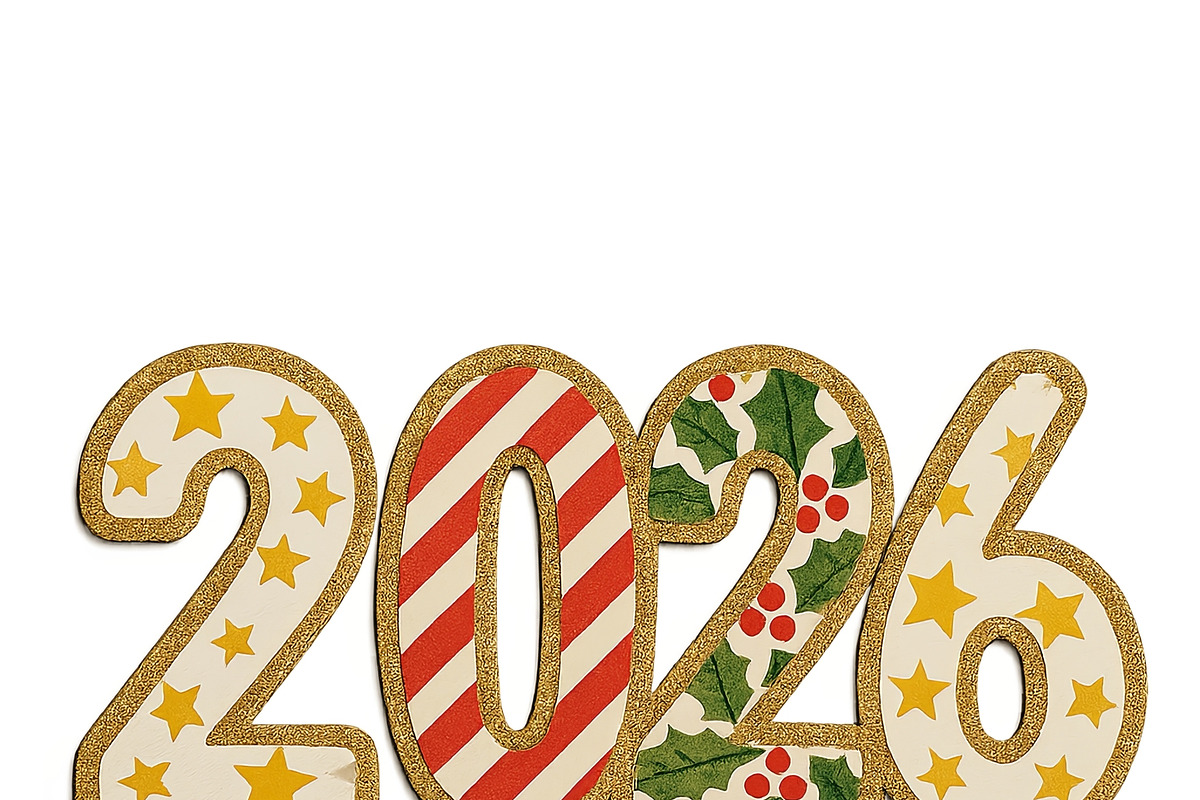 New year 2026 design with festive pa, an Illustration by Dvoevnore photos