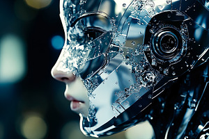 Cybernetic Face Close-Up, a Technology Photo by Ales Munt