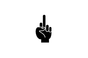 Fuck you hand black vector concept, a Work Illustration by urban icon