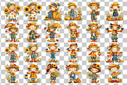 Whimsical Autumn Scarecrow Clipart, a Seasonal Illustration by Nicolle's Colorful Art (Thumbnail 3 of 4)