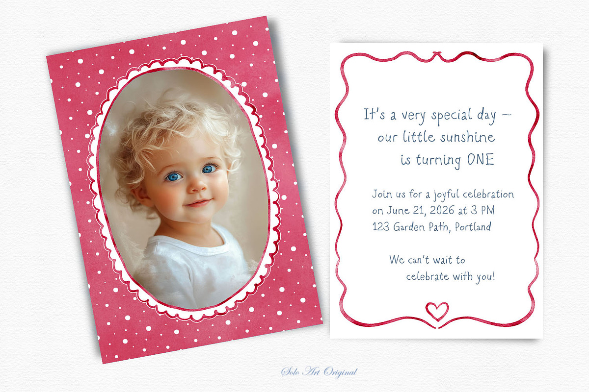 Watercolor Red Frames Borders, an Object Graphic by Solo Art Original (Photo 11 of 14)